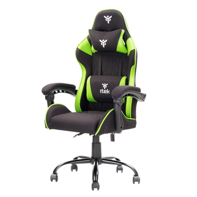 ITEK GAMING CHAIR RHOMBUS FF10 IN STOFFA BLACK GREEN