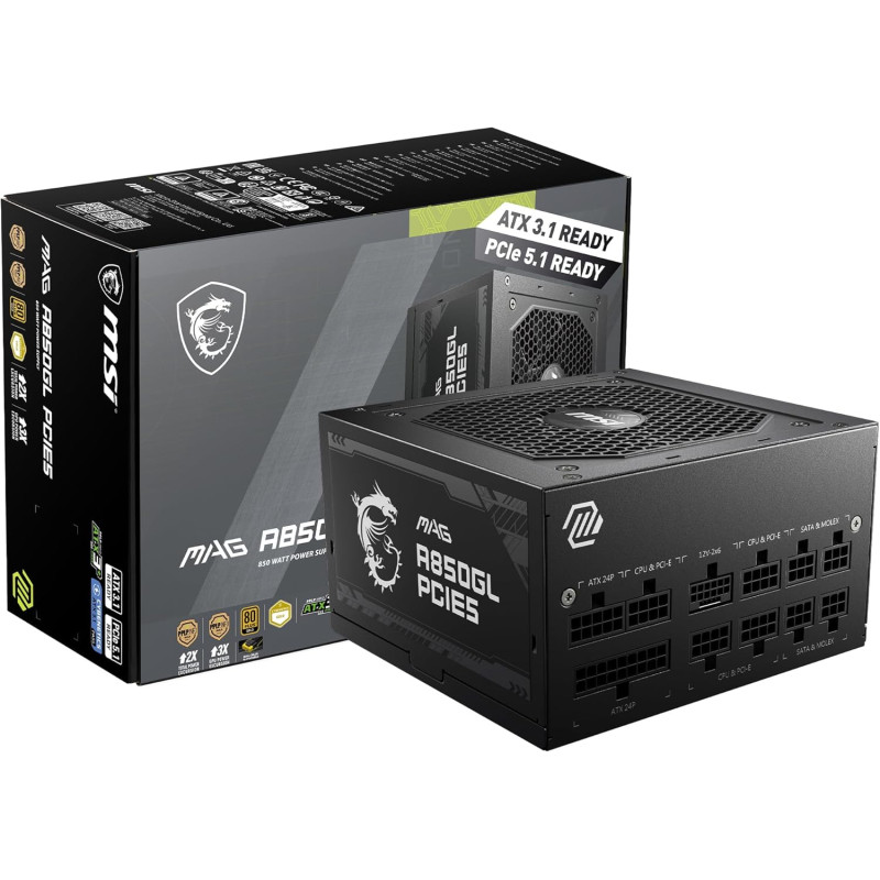 MSI ALIMENTATORE 850W A850GL PCIE5 MODULAR GOLD